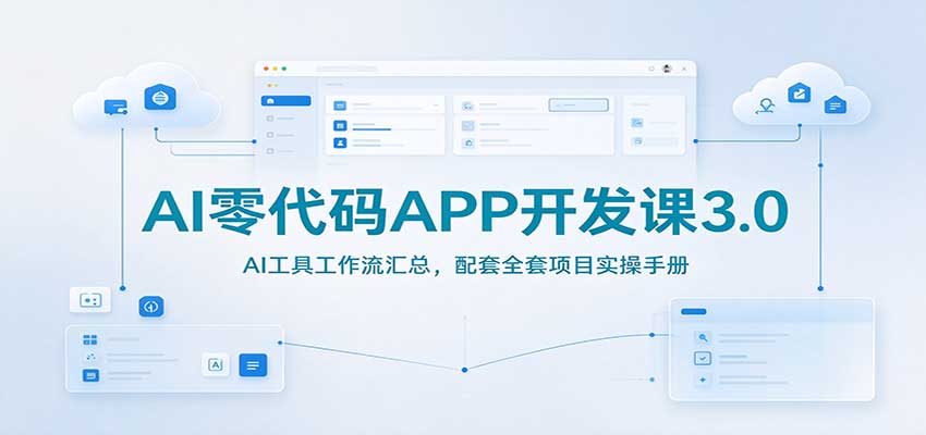 AI零代码APP开发课3.0：AI工具工作流汇总，配套全套项目实操手册-91副业网