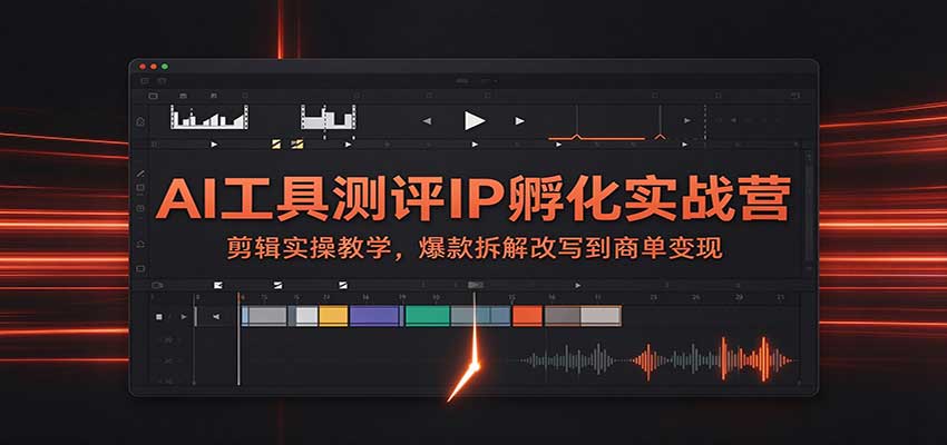 AI工具测评IP孵化实战营：剪辑实操教学，爆款拆解改写到商单变现-91副业网