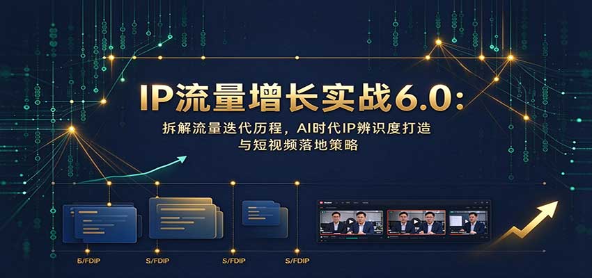 IP流量增长实战6.0：拆解流量迭代历程，AI时代IP辨识度打造与短视频落地策略-91副业网