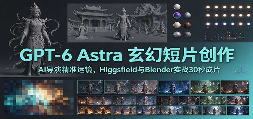 GPT-6 Astra 玄幻短片创作：AI导演精准运镜，Higgsfield与Blender实战30秒成片-91副业网
