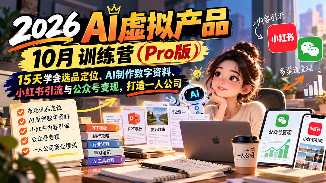 AI虚拟产品10月训练营(Pro版-91副业网