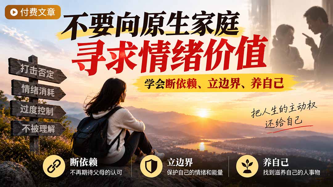 付费文章：不要向原生家庭寻求情绪价值，学会断依赖、立边界、养自己-91副业网