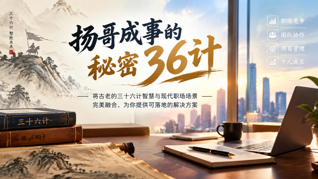 扬哥成事的秘密36计，将古老的三十六计智慧与现代职场场景完美融合，为你提供可落地的解决方案-91副业网