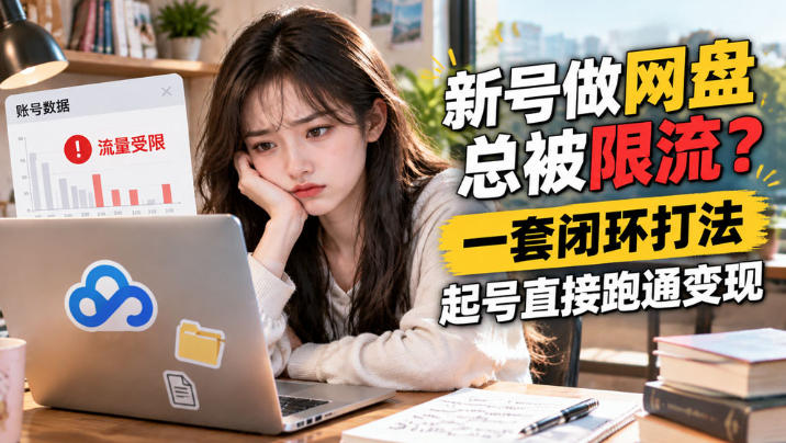 网盘拉新SOP：小白新号过限流-91副业网