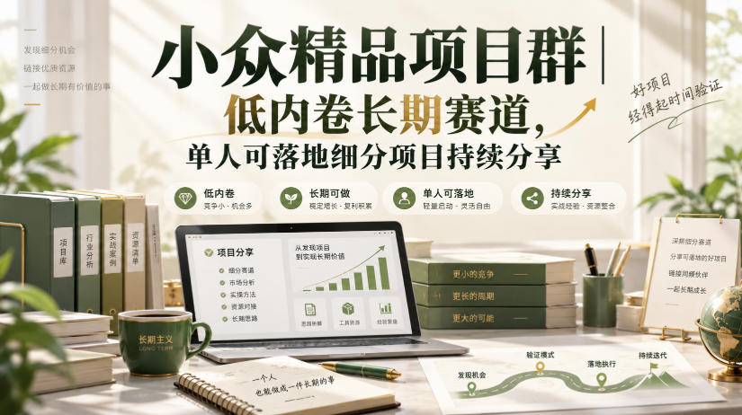 小众精品项目群|低内卷长期赛道,单人可落地细分项目持续分享-91副业网