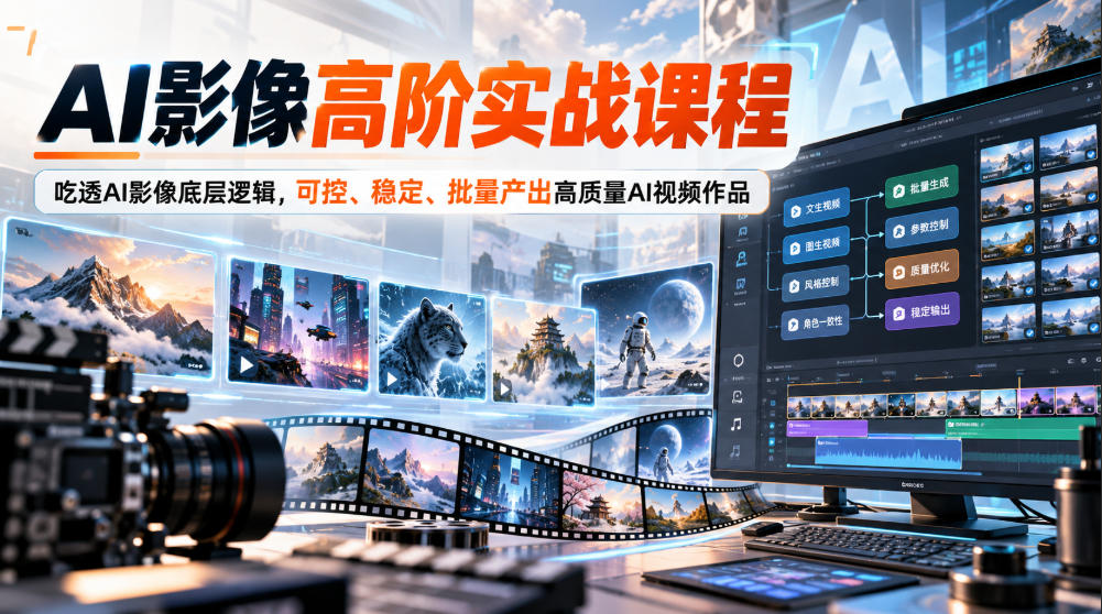 AI影像高阶实战课程，吃透AI影像底层逻辑，可控、稳定、批量产出高质量AI视频作品-91副业网