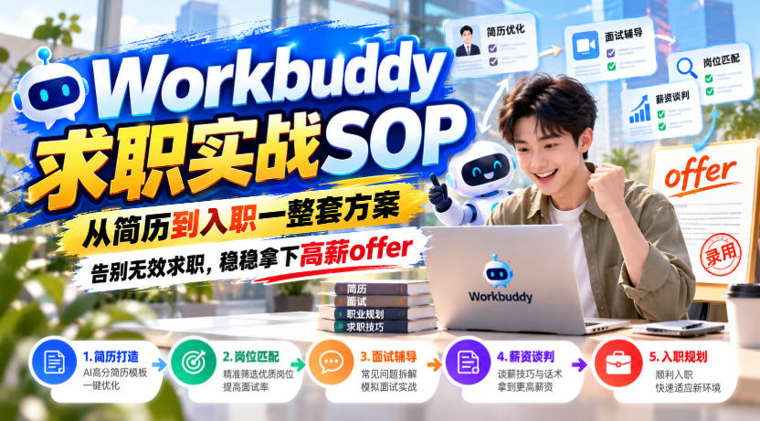 Workbuddy求职实战SOP，从简历到入职一整套方案，告别无效求职，稳稳拿下高薪offer-91副业网